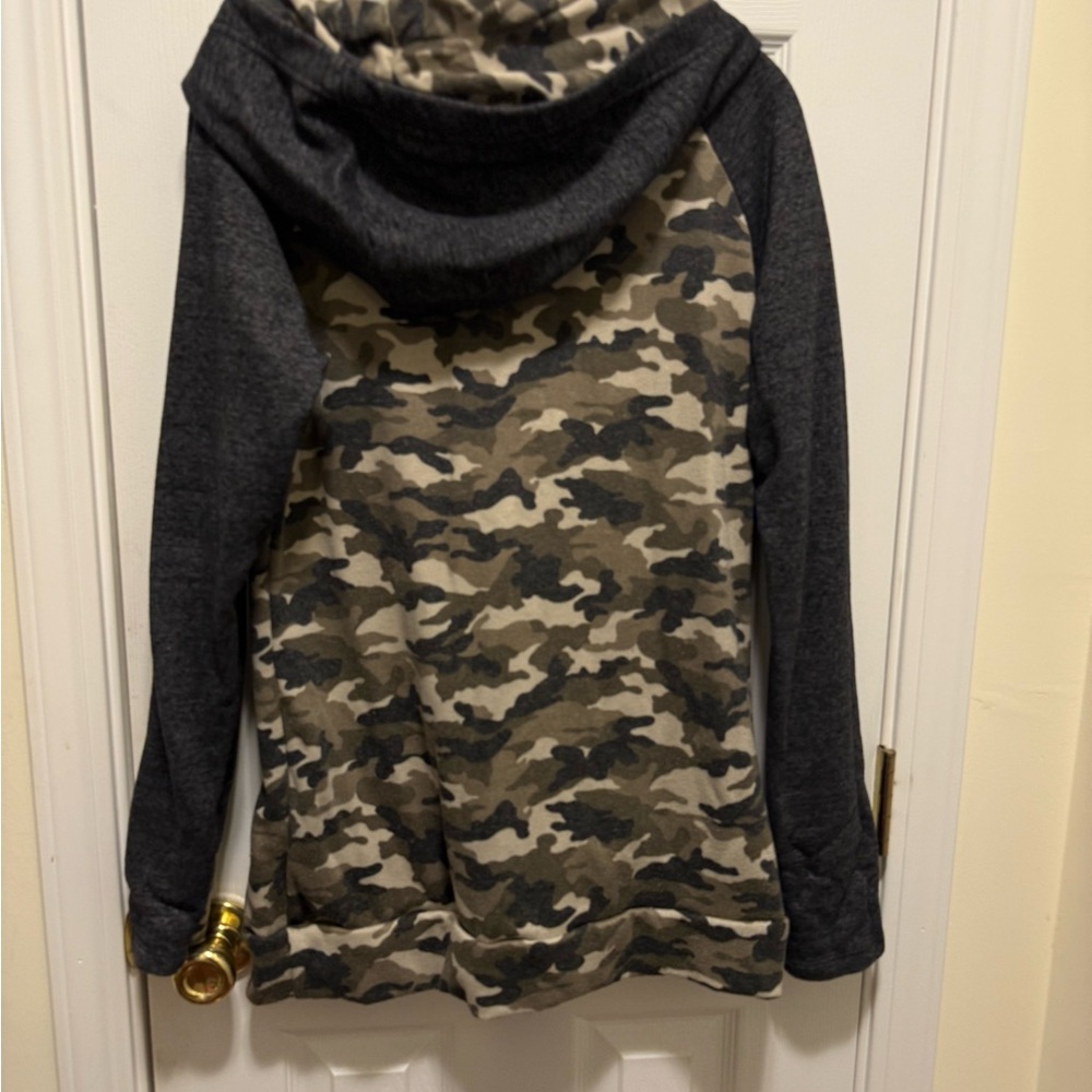 Ampersand ave camo double hooded sweatshirt